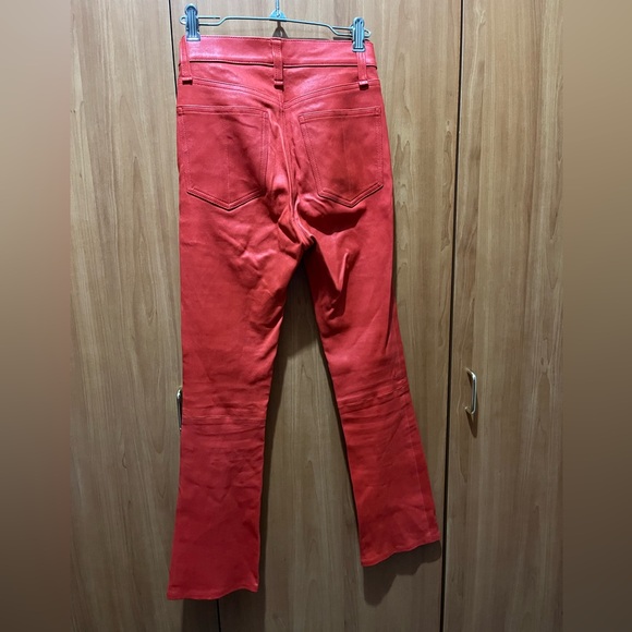 Rag & Bone Women’s Red Hana Leather Pants  Size: 23. NWOT Retail For $995. Rare! - Picture 6 of 16